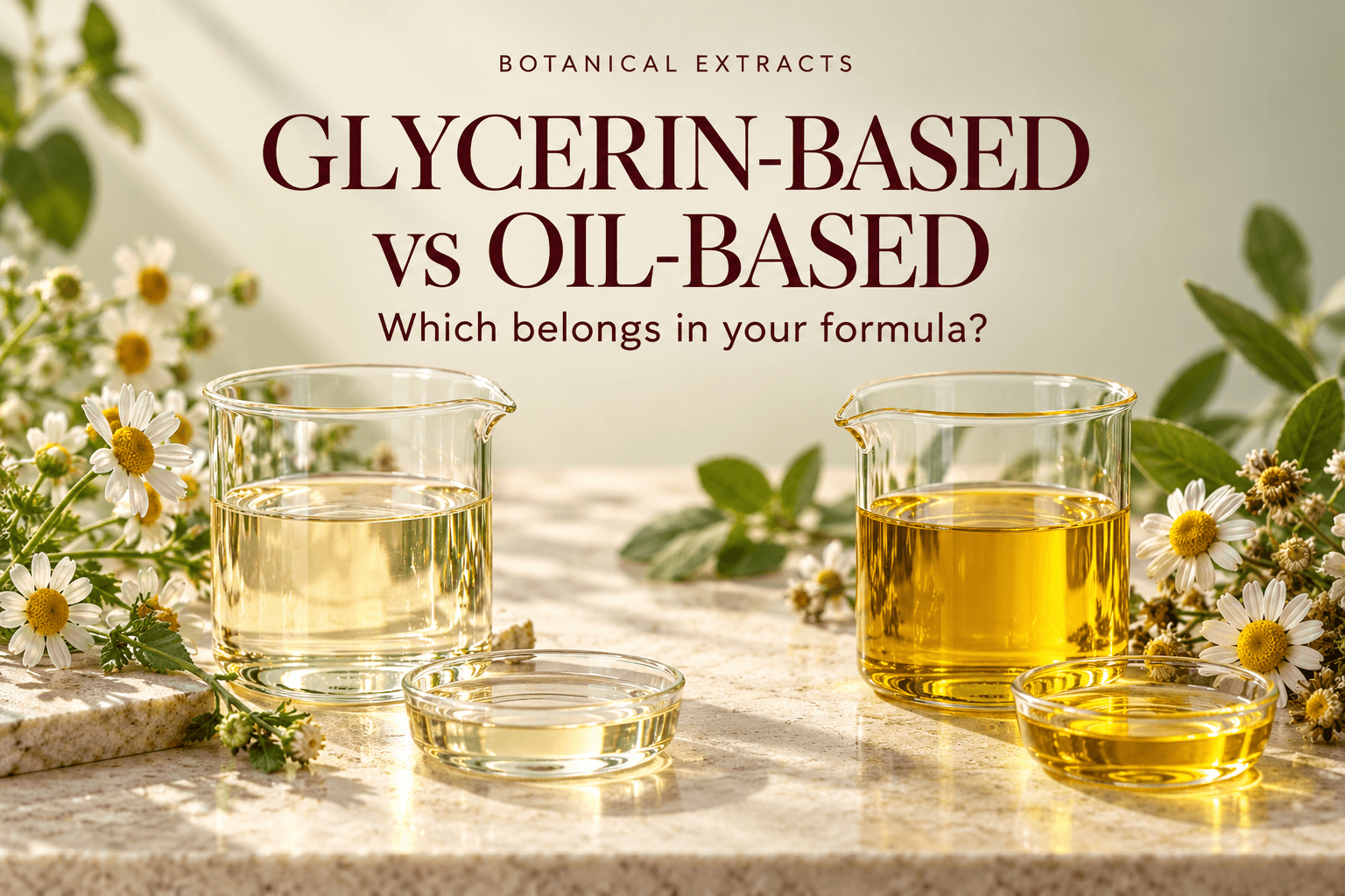 Glycerin-Based vs Oil-Based Botanical Extracts: Which One Belongs in Your Formula?