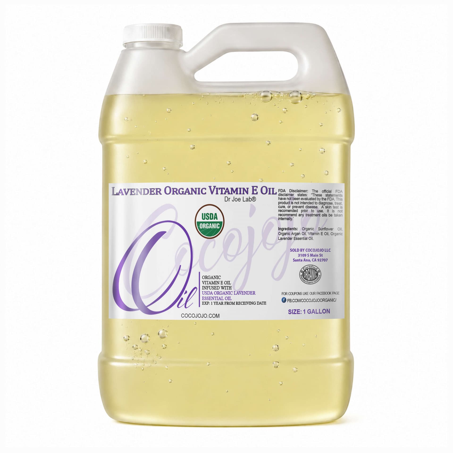 Vitamin E Oil and Lavender Oil Blend - Certified Organic