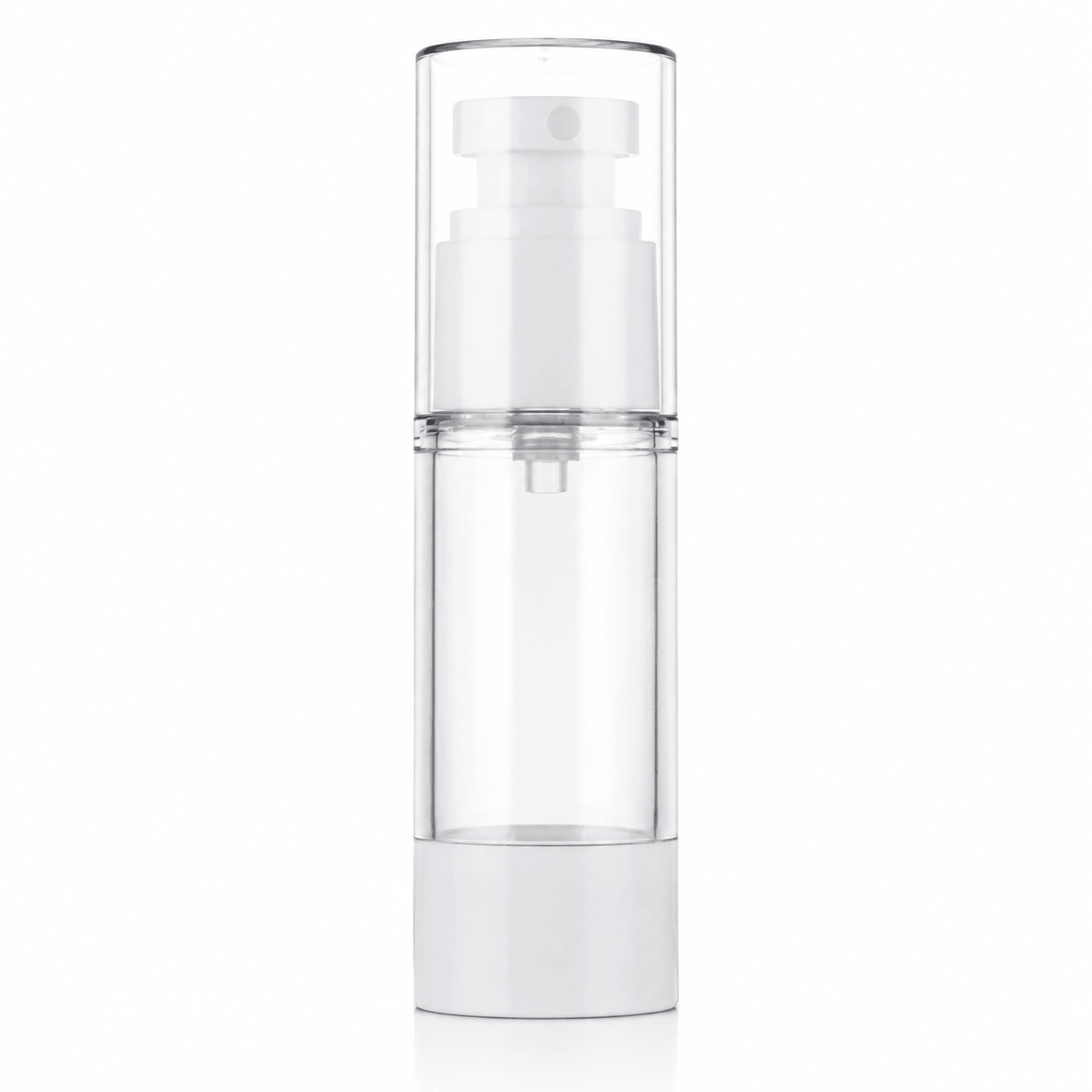 Airless Plastic Vacuum Pump Bottle – Refillable Transparent Bottle White Cap