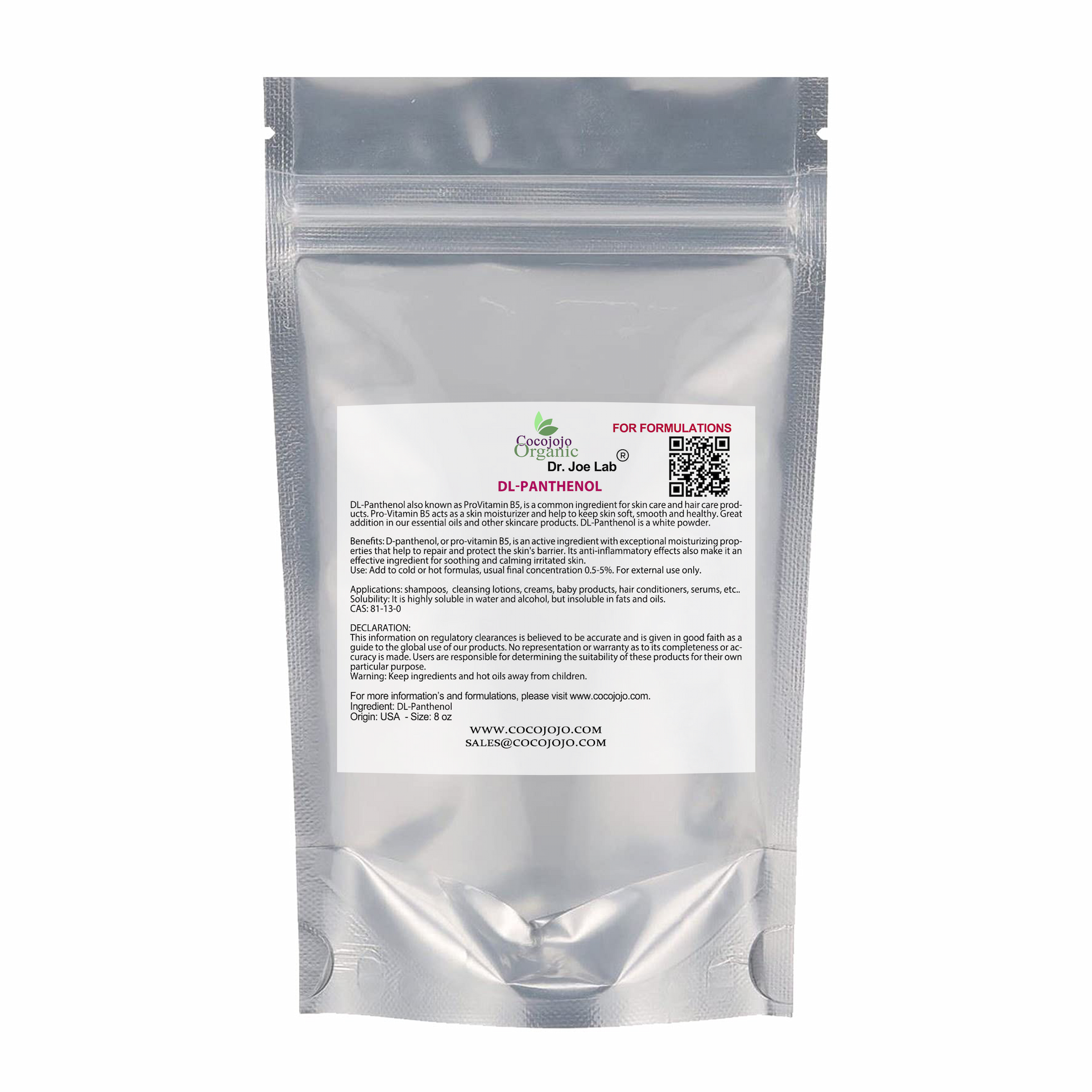 Provitamin B5 Powder (dl-Panthenol) | CocoJojo