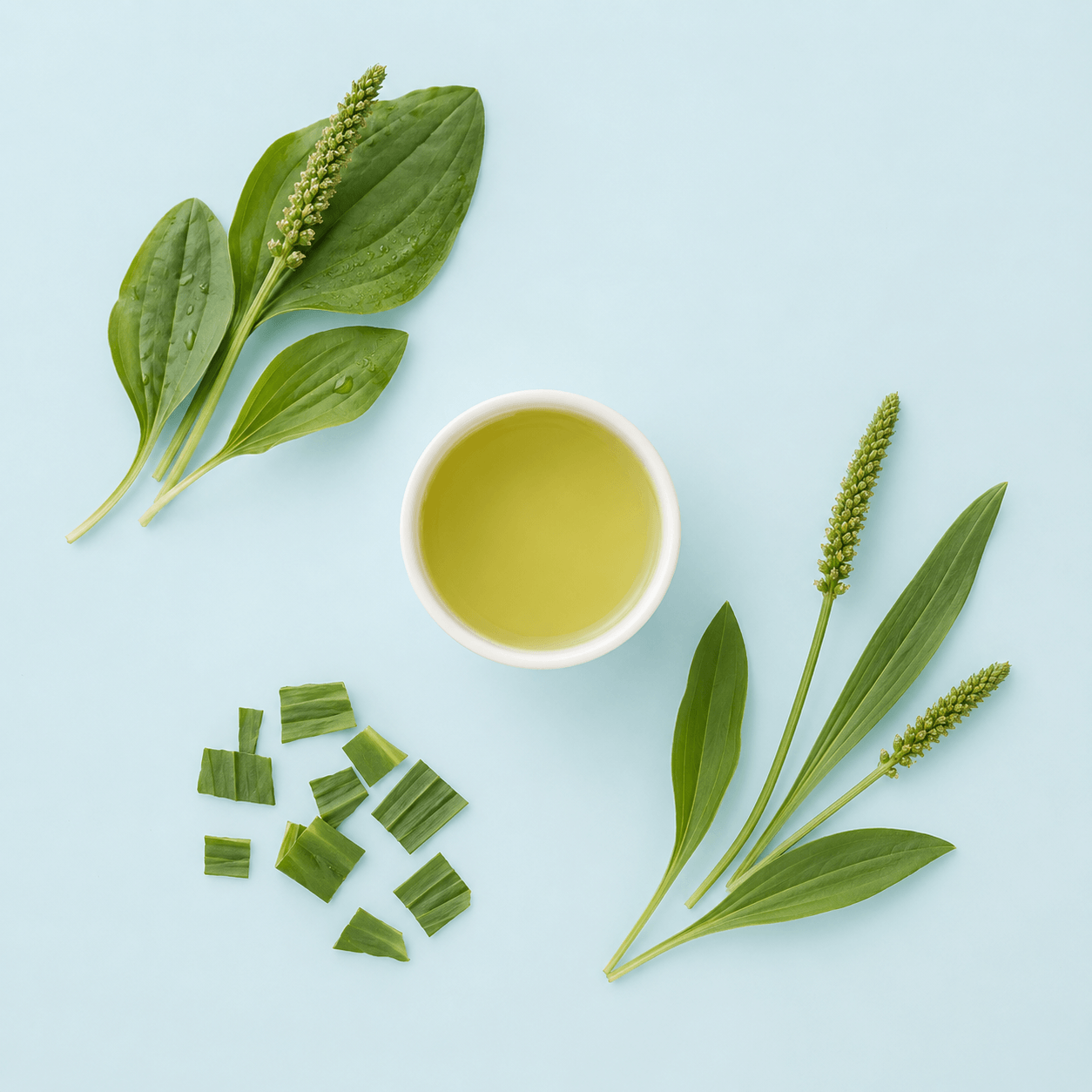 Plantain leaf (Plantago major / P. lanceolata)