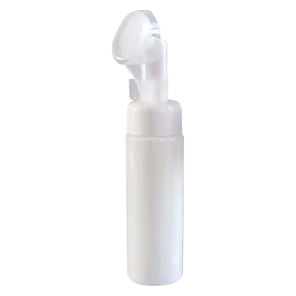 White Plastic Foam Bottle with Silicone Brush