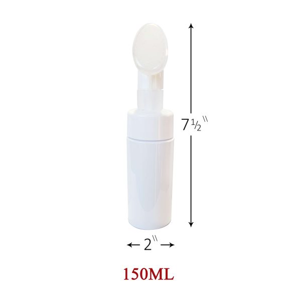White Plastic Foam Bottle with Silicone Brush