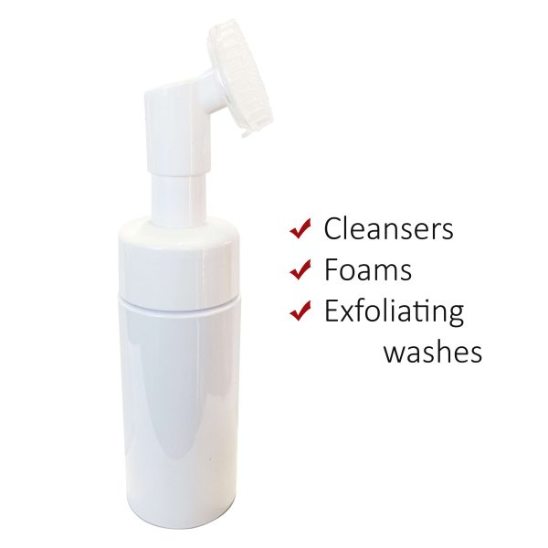 White Plastic Foam Bottle with Silicone Brush