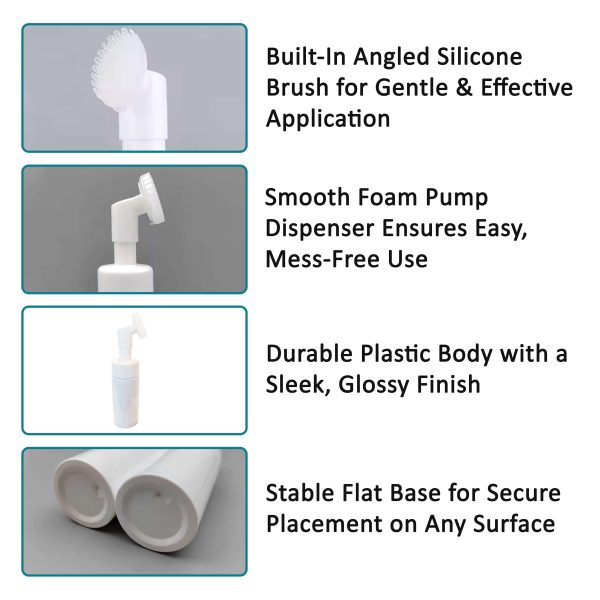 White Plastic Foam Bottle with Silicone Brush
